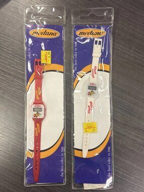 (2) Medana Mighty Mouse Quartz Kids Wristwatches Red and White New in Box